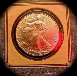 1998 - P American Eagle 1704.  999 Fine Silver Bullion 1 Troy Oz.  + Low Mintage photo
