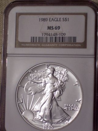 1989 Silver Eagle Graded Ms 69 By Ngc photo