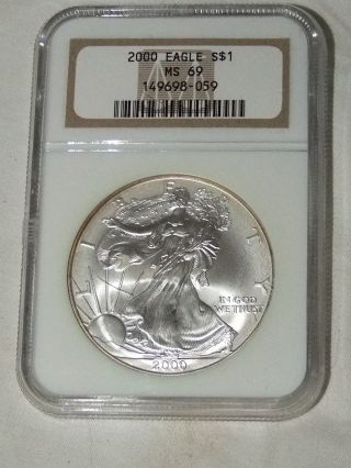 2000 American Eagle Millennium Single Coin Ngc Ms69 Rear photo