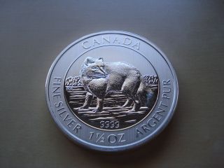 2014 Canada Arctic Fox 1.  5 Oz Silver Coin.  9999 Fine $8.  00 Royal Canadian photo