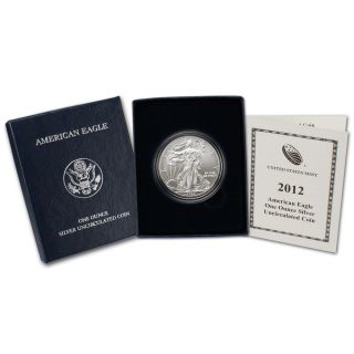 2012 - W American Silver Eagle Uncirculated Collectors Burnished Coin photo