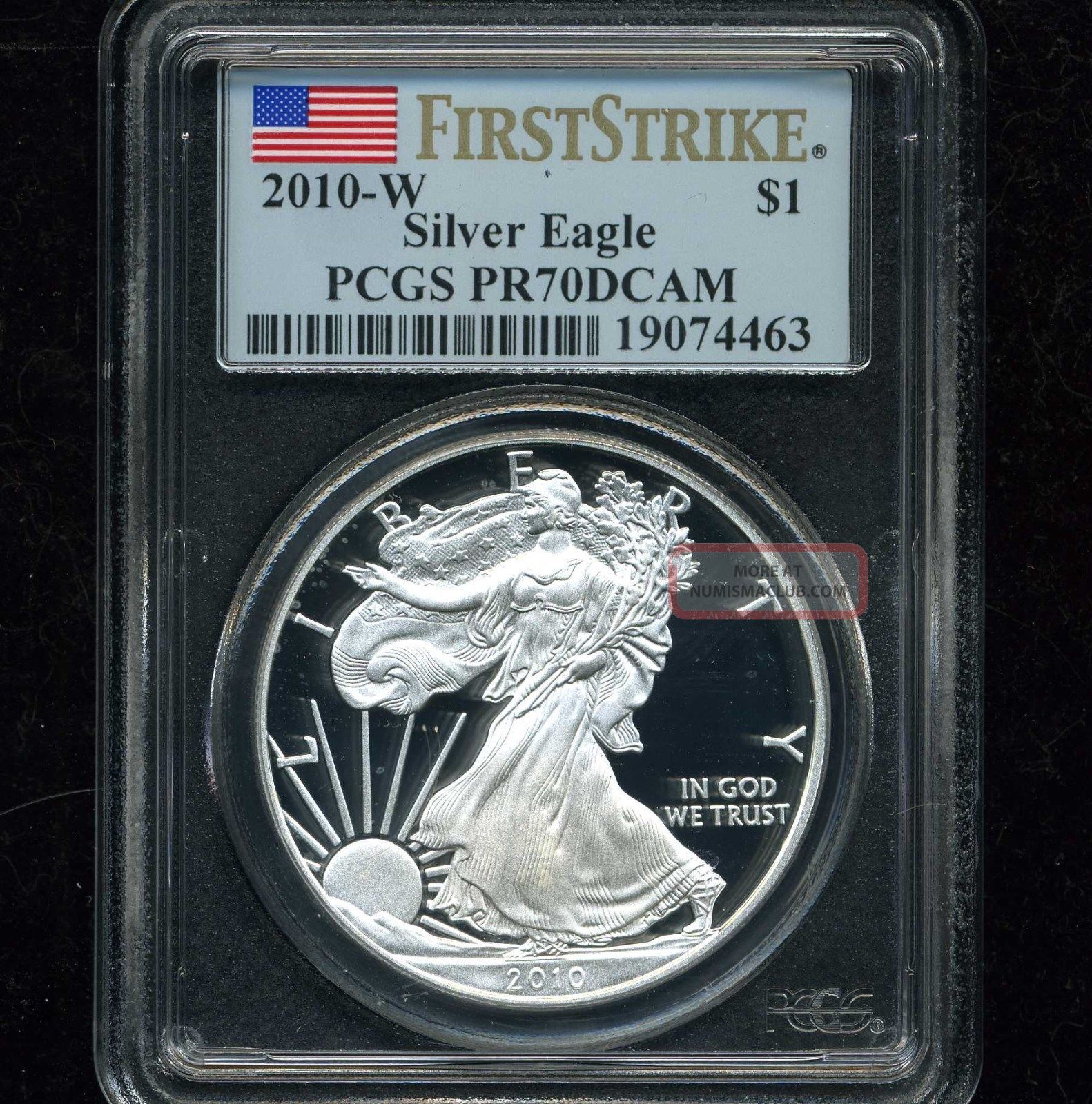 2010 W Proof Silver Eagle Pcgs Pr70 Dcam First Strike