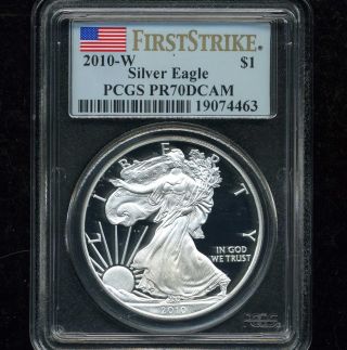 2010 W Proof Silver Eagle Pcgs Pr70 Dcam First Strike photo