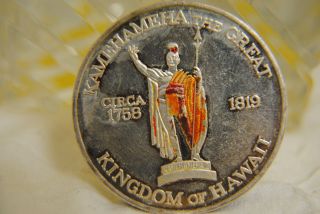 1oz Troy.  999 Fine Silver Kingdom Of Hawaii Kamehameha The Great Coin photo