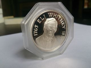 1793 1974 Eli Whitney Cotton Gin Commemorative Proof Sterling Silver Coin 925 photo