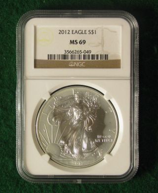 2012 Ngc Ms69 American Silver Eagle $1 Dollar Coin - photo