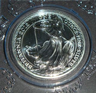 2012 - 1 Oz Silver Britannia Fine Silver Bu Coin - In Royal Seal photo