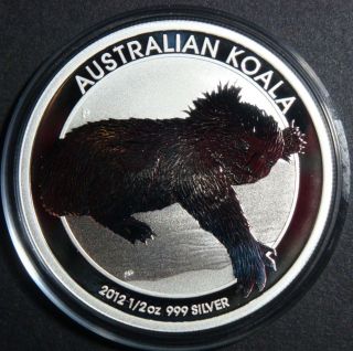 2012 - 1/2 Oz Koala Australia Perth Brilliant Uncirculated Fine Silver Coin photo