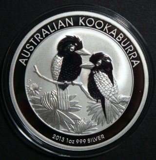 2013 - 1 Oz Kookaburra Australia Perth Brilliant Uncirculated Silver Coin photo