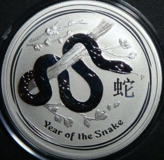 2013 - 1/2 Oz Year Of The Snake Australian Perth Bullion Fine Silver Coin photo
