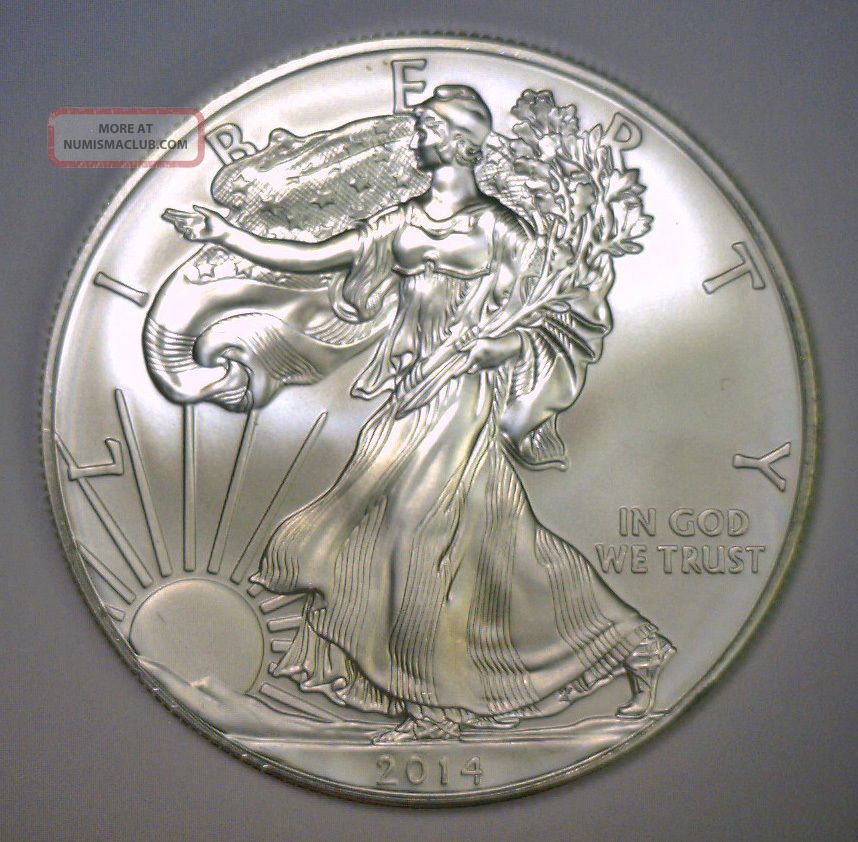 2014 Ase Silver American Eagle Bu Brilliant Uncirculated Unc Sae 1 Oz. 999