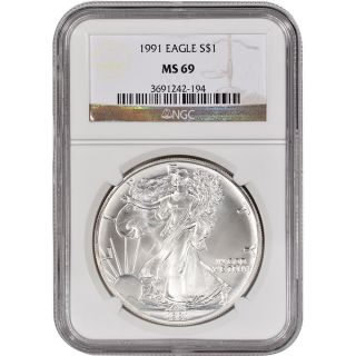 1991 American Silver Eagle - Ngc Ms69 photo