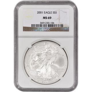 2001 American Silver Eagle - Ngc Ms69 photo