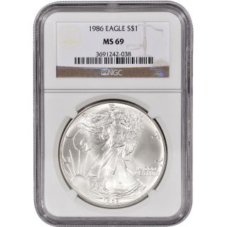 1986 American Silver Eagle - Ngc Ms69 photo