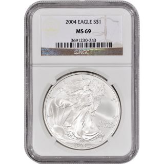 2004 American Silver Eagle - Ngc Ms69 photo
