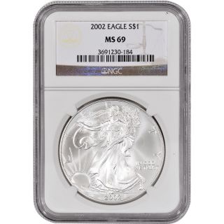 2002 American Silver Eagle - Ngc Ms69 photo