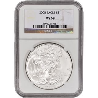 2008 American Silver Eagle - Ngc Ms69 photo
