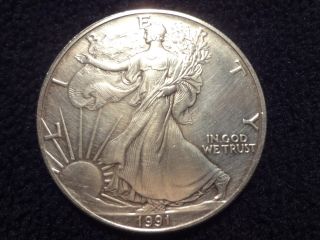 1991 American Silver Eagle Dollar 1oz.  999 Fine Silver Liberty Dollar Round Coin photo