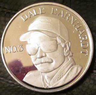 Winston Cup 1 Oz.  999 Fine Silver Coin Dale Earnhardt Nascar Bullion Rare Proo photo