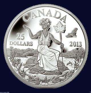2013 Canada An Allegory $25 Proof 1 Oz 99.  99 Pure Silver Coin photo