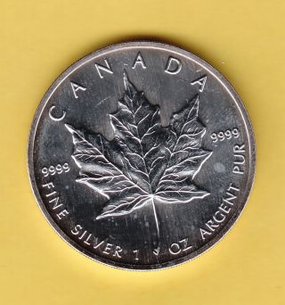1999 1 Oz Silver Canadian Maple Leaf photo