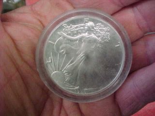 F2 1986 Silver American Eagle,  Uncirculated,  Not Sure In Plastic Case photo