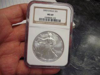 Ngc Ms69 2003 Silver Eagle $1 Bin photo
