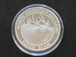 American Elk Silver Art Round North American Big Game Slam C4574 photo