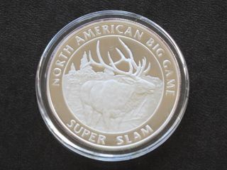 American Elk Silver Art Round North American Big Game Slam C4562 photo