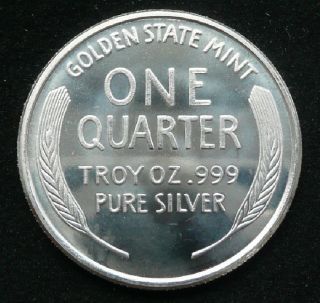 1/4 Oz Pure Silver Bullion.  999 Coin Round Golden State Walking Liberty photo
