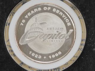 1998 Amtrak Capitol Limited 75th Anniversary Silver Art Round B9849 photo