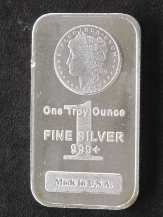 Morgan Dollar Commemorative Silver Art Bar A8024 photo