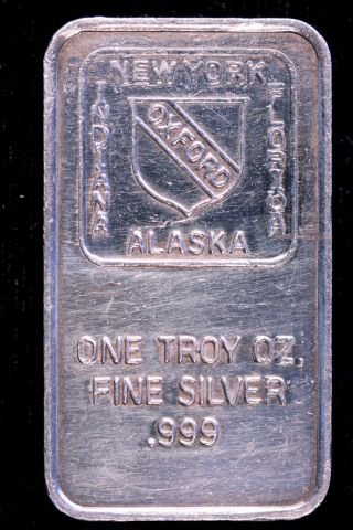 Oxford 1 Troy Ounce Oz.  999 Fine Silver Bullion Alaska Indiana York Florida photo