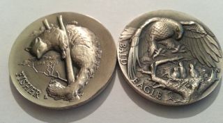 Sterling Silver Bald Eagle And Fisher Longines Symphonette Medal/coin photo