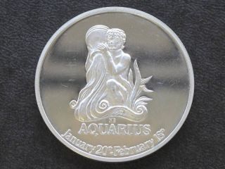 Aquarius Sterling Silver Proof Art Round A1776 photo