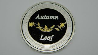 95th Ann.  Autumn Leaf Commemorative Edition W/gold Trim 1oz.  999 Fine Silver Ag7 photo