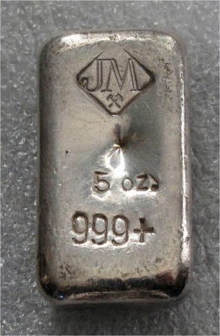 1960 ' S Pure Silver Bar Hand Poured 5 Troy Oz.  By Jm - 999 Fine Unique photo