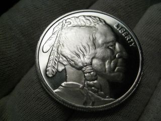 1 Troy Oz.  999 Fine Silver American Buffalo Style.  80 Available. .  3 photo