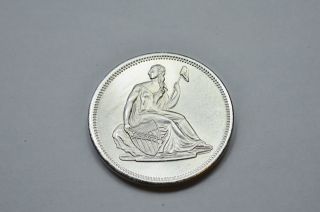 1 Oz One Ounce Seated Liberty,  999 Silver Art Round O19 photo