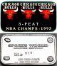 91,  92,  93 Nba 3 - Peat Champ Chicago Bulls Michael Jordan 3.  999 Silver Bar Silver photo 3