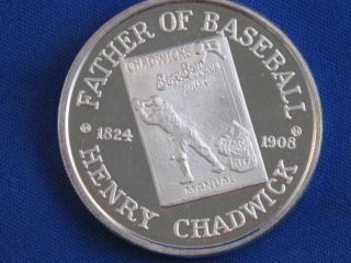Henry Chadwick Father Of Baseball Silver Art Round B3329 photo