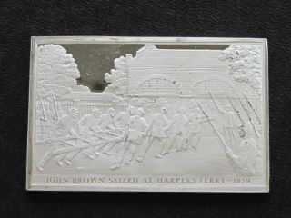 John Brown Seized At Harpers Ferry 1859 Silver Art Bar A7724 photo
