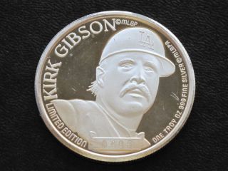 Kirk Gibson Dodgers Silver Art Round A7030 photo
