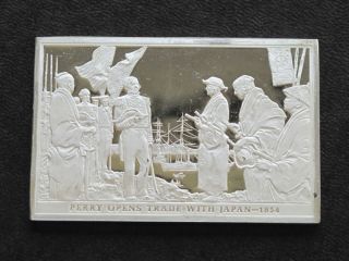 Perry Opens Trade With Japan 1854 Silver Art Bar A7716 photo