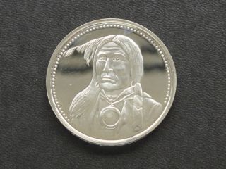 Spotted Tail Sioux Indian 1833 - 1881 Silver Art Round A7622 photo