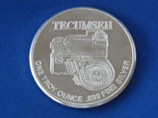 Tecumseh Engines Transmissions Silver Art Round Medal B1605 photo