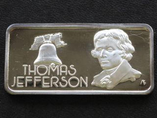 Thomas Jefferson Silver Art Bar Hamilton A7503 photo
