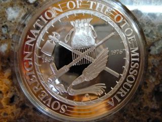 Sovereign Nation Otoe Missouria1976 Indian Tribe.  999 Silver Coin Wildlife Seal photo