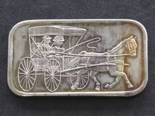 Horse And Carriage Silver Art Bar Silver Towne A8017 photo