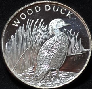 1 Troy Ounce 999 Fine Silver - Wood Duck   1436 photo